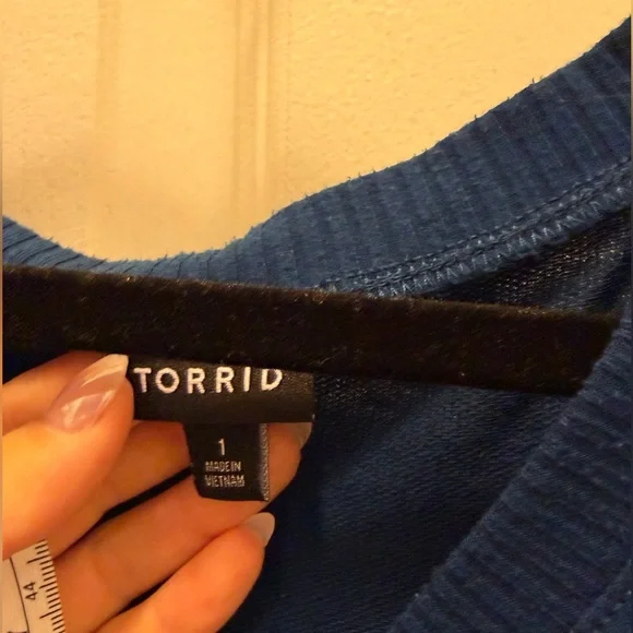 Torrid Deep Blue Knit Top - Picture 2 of 8